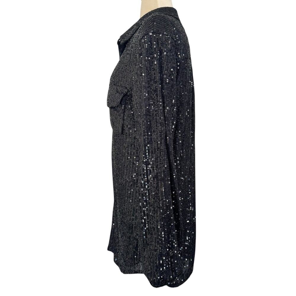 Guess Sequin Button Up Collared Boyfriend Holiday… - image 7